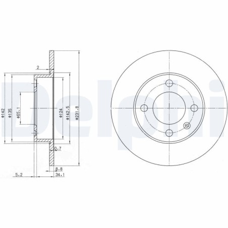 Brake Disc DELPHI BG3505