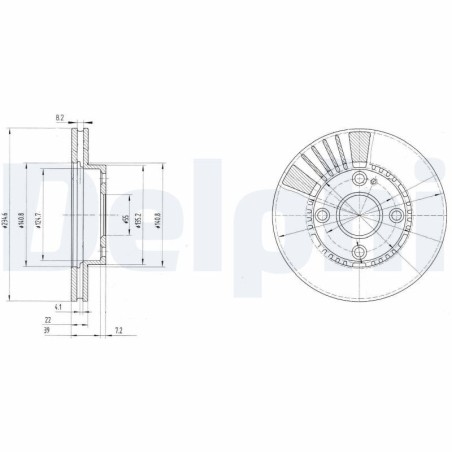 Brake Disc DELPHI BG3508