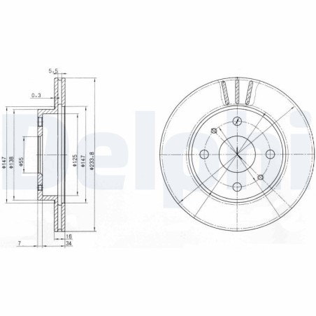 Brake Disc DELPHI BG3555