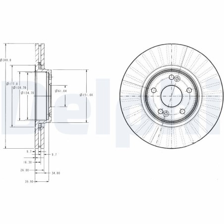 Brake Disc DELPHI BG3688