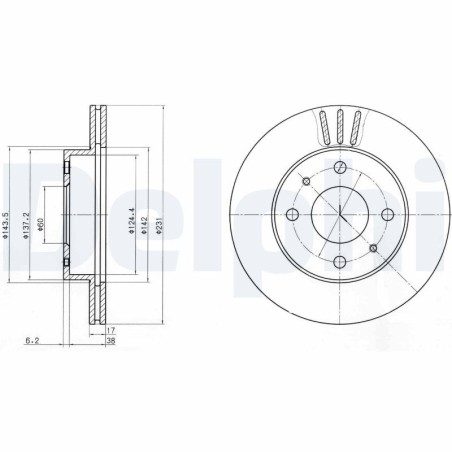 Brake Disc DELPHI BG4047