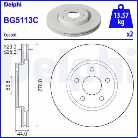 Brake Disc DELPHI BG5113C