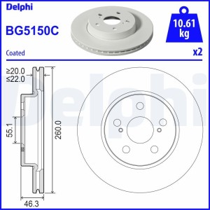 Brake Disc DELPHI BG5150C