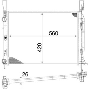 Radiator, engine cooling MAHLE CR1156000S