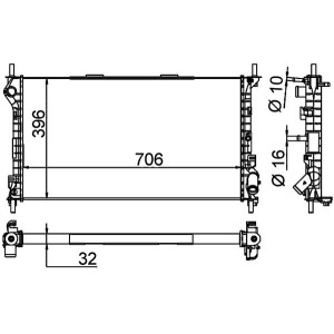 Radiator, engine cooling MAHLE CR1196000P