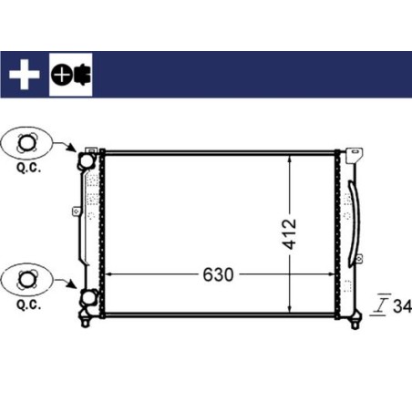 Radiator, engine cooling MAHLE CR1423000S