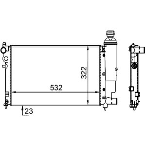 Radiator, engine cooling MAHLE CR91000S