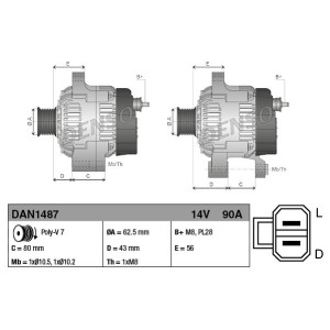 Alternator DENSO DAN1487