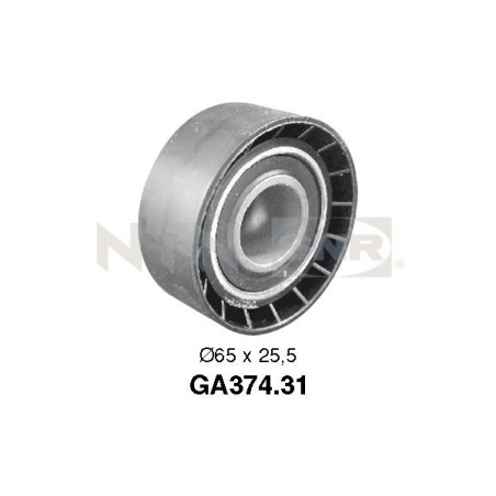 Tensioner Pulley, V-ribbed belt SNR GA374.31