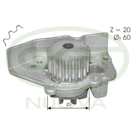 Water Pump, engine cooling GGT PA10589