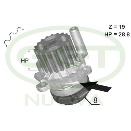 Water Pump, engine cooling GGT PA12610