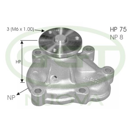 Water Pump, engine cooling GGT PA12613