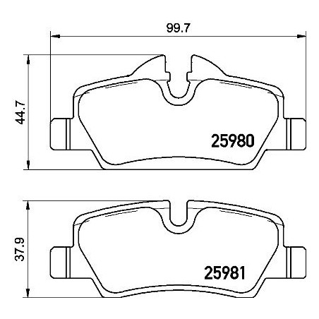 Brake Pad Set, disc brake BREMBO P06090