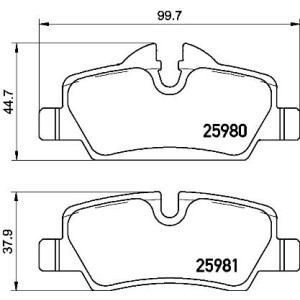 Brake Pad Set, disc brake BREMBO P06090