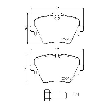 Brake Pad Set, disc brake BREMBO P06093