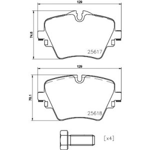 Σετ τακάκια, δισκόφρενα BREMBO P06093