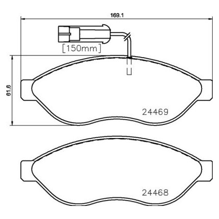 Brake Pad Set, disc brake BREMBO P23144