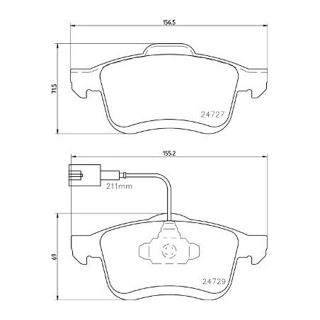 Brake Pad Set, disc brake BREMBO P23163