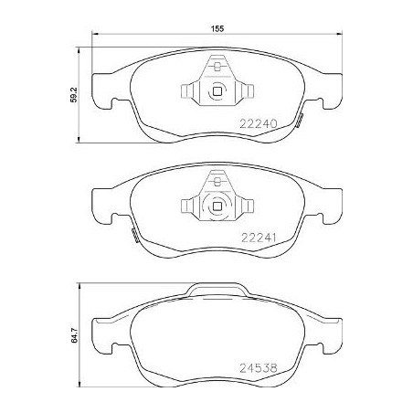 Brake Pad Set, disc brake BREMBO P23165