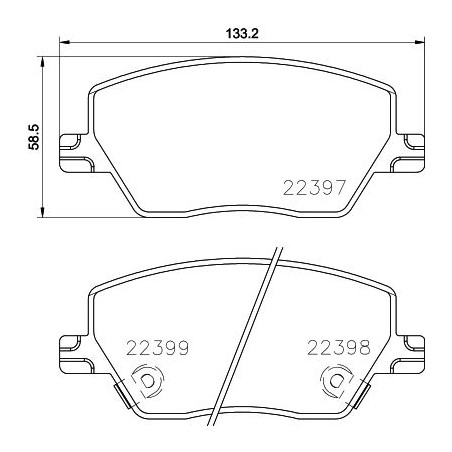 Brake Pad Set, disc brake BREMBO P23170