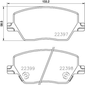 Brake Pad Set, disc brake BREMBO P23170