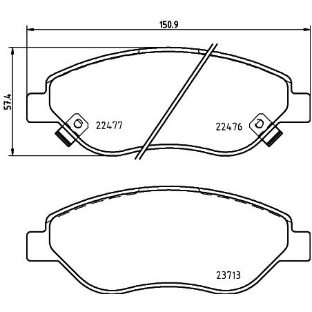 Brake Pad Set, disc brake BREMBO P23178