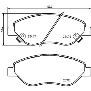 Σετ τακάκια, δισκόφρενα BREMBO P23178