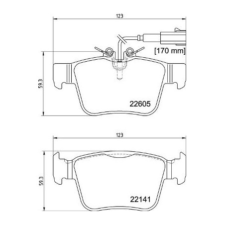 Brake Pad Set, disc brake BREMBO P23180