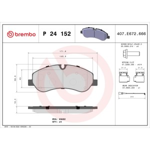 Σετ τακάκια, δισκόφρενα BREMBO P24152