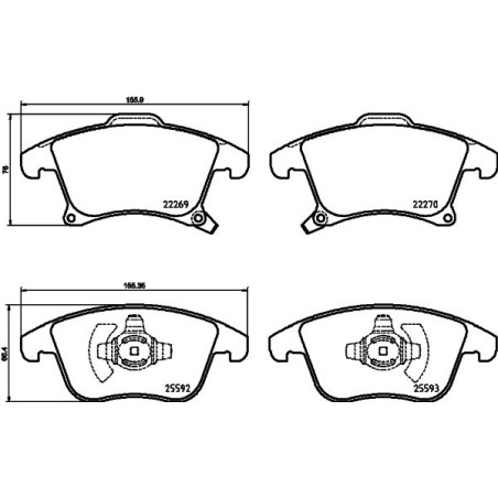 Brake Pad Set, disc brake BREMBO P24173