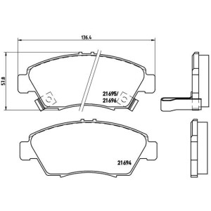 Σετ τακάκια, δισκόφρενα BREMBO P28023
