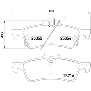 Brake Pad Set, disc brake BREMBO P28070