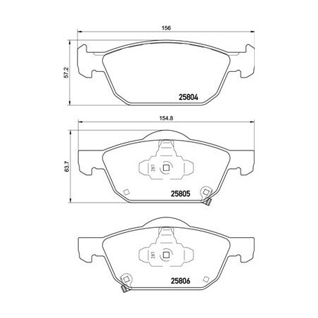 Brake Pad Set, disc brake BREMBO P28076