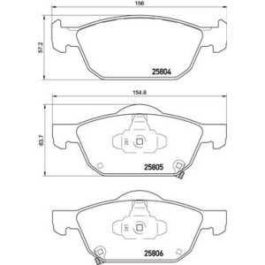 Brake Pad Set, disc brake BREMBO P28076