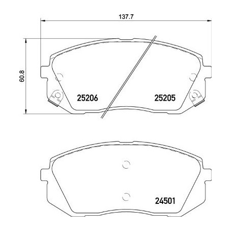 Brake Pad Set, disc brake BREMBO P30093