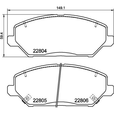 Brake Pad Set, disc brake BREMBO P30110