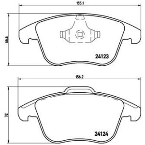 Brake Pad Set, disc brake BREMBO P44020