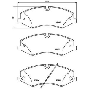 Brake Pad Set, disc brake BREMBO P44022