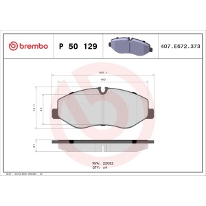 Σετ τακάκια, δισκόφρενα BREMBO P50129