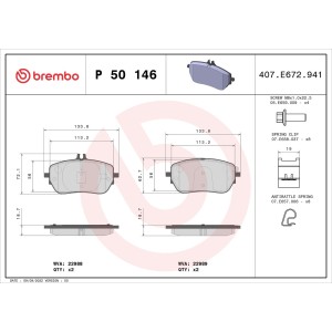 Σετ τακάκια, δισκόφρενα BREMBO P50146