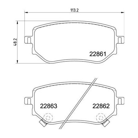 Brake Pad Set, disc brake BREMBO P50153