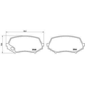 Brake Pad Set, disc brake BREMBO P54044