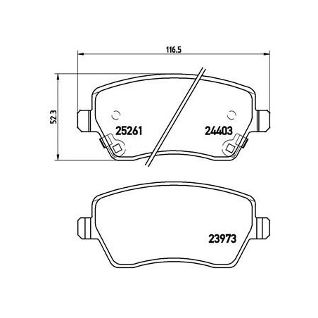 Brake Pad Set, disc brake BREMBO P56086