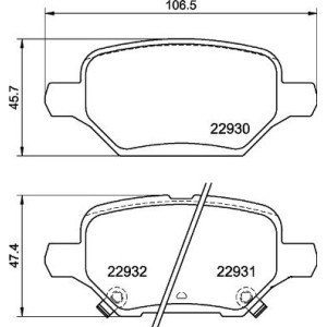 Brake Pad Set, disc brake BREMBO P59099