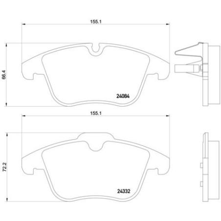 Brake Pad Set, disc brake BREMBO P61106