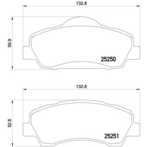 Σετ τακάκια, δισκόφρενα BREMBO P61113