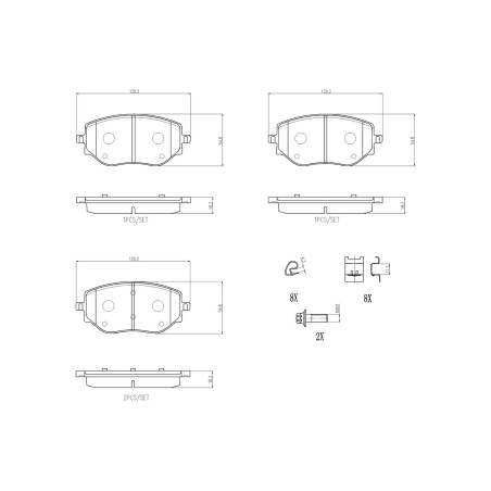 Σετ τακάκια, δισκόφρενα BREMBO P68073