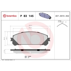 Σετ τακάκια, δισκόφρενα BREMBO P83145