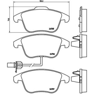 Brake Pad Set, disc brake BREMBO P85113