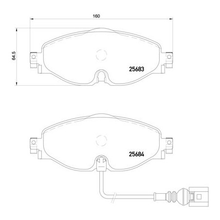 Brake Pad Set, disc brake BREMBO P85126X